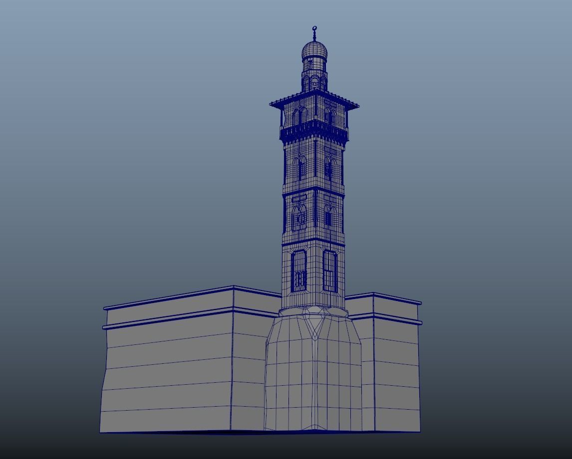 Minaret Ghawanma Low-poly 3D model_10