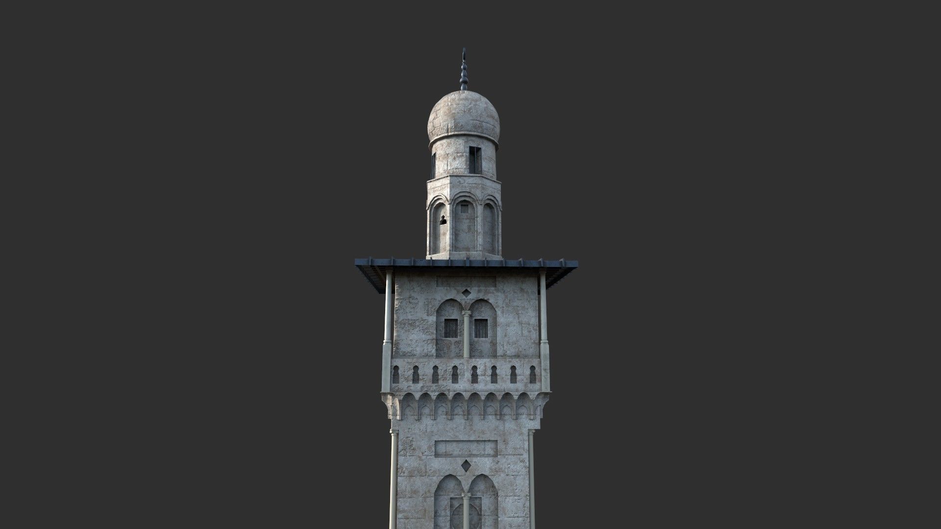 Minaret Ghawanma Low-poly 3D model_7