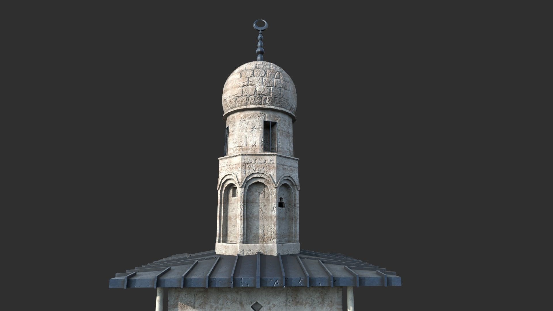 Minaret Ghawanma Low-poly 3D model_6