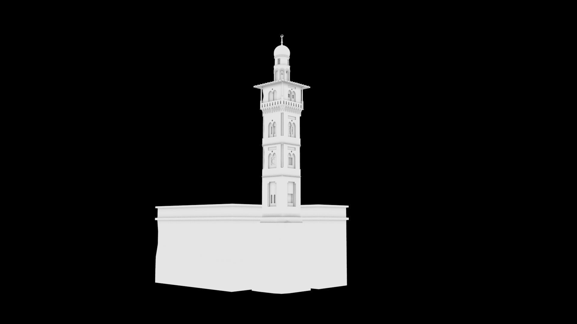 Minaret Ghawanma Low-poly 3D model_9
