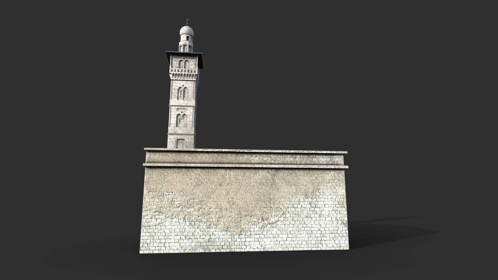 Minaret Ghawanma Low-poly 3D model_2