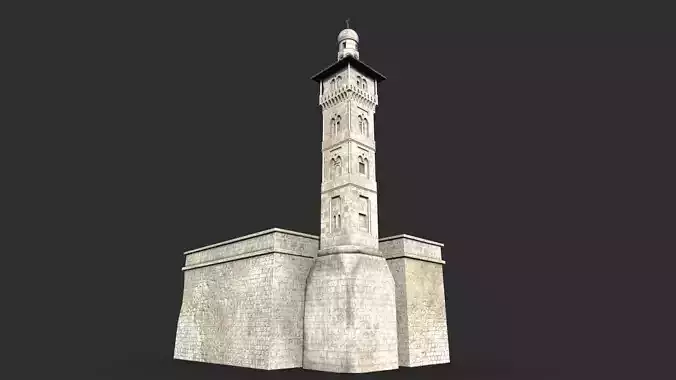Minaret Ghawanma Low-poly 3D model