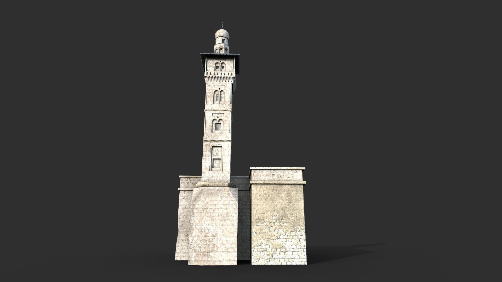 Minaret Ghawanma Low-poly 3D model_1