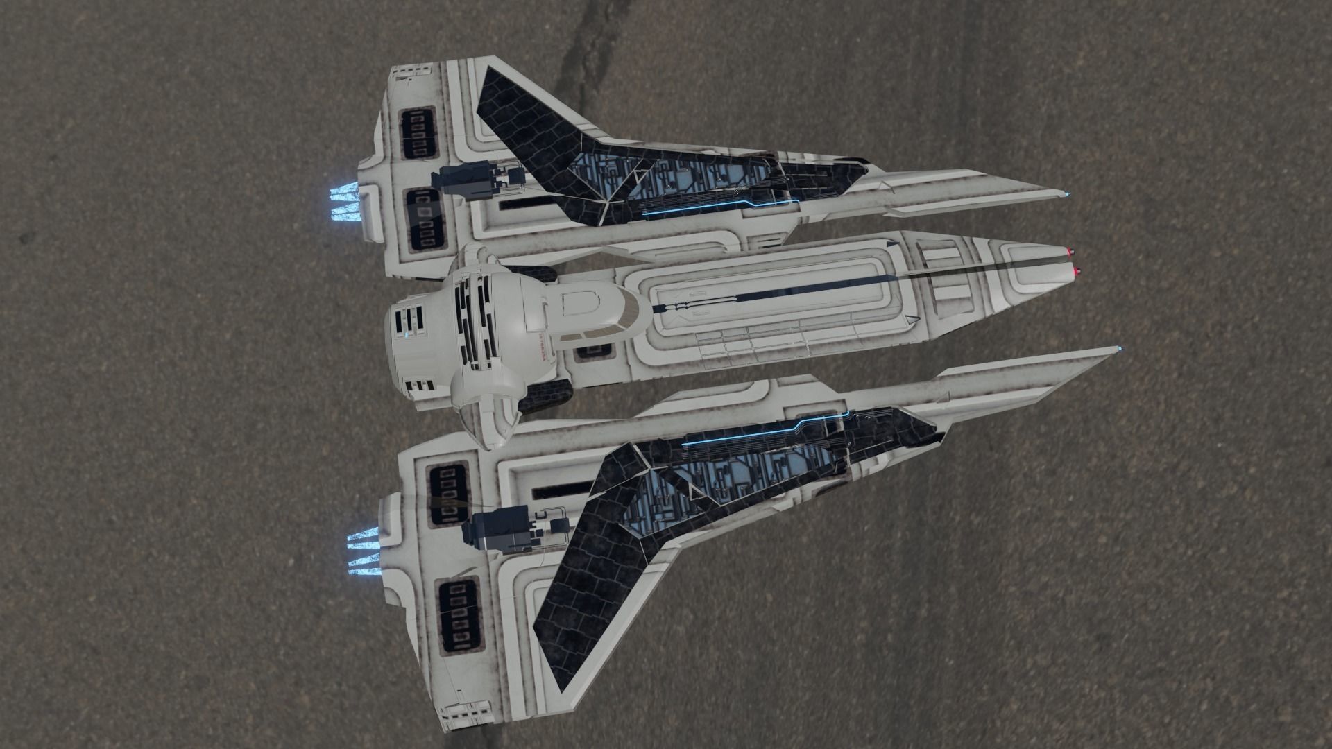 komrk-class fighter mandalorian 3 low poly Low-poly 3D model_3