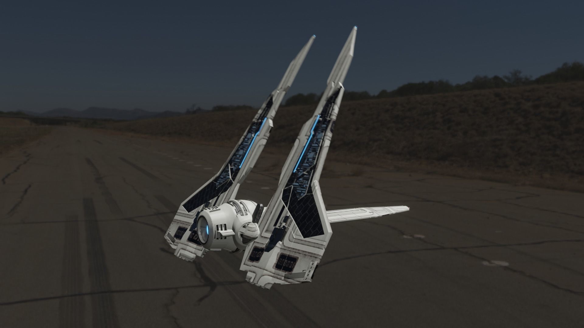 komrk-class fighter mandalorian 3 low poly Low-poly 3D model_7