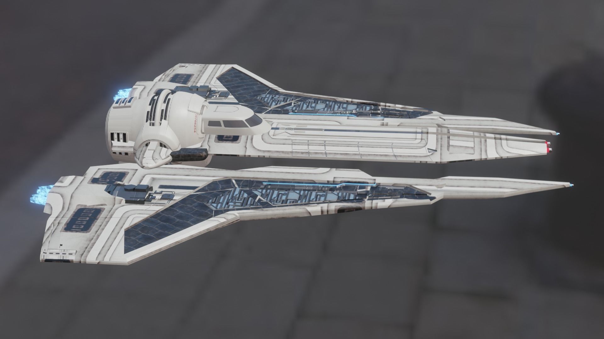 komrk-class fighter mandalorian 3 low poly Low-poly 3D model_5