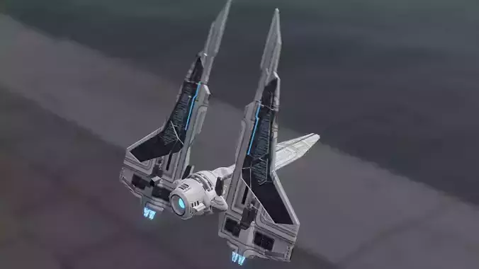 komrk-class fighter mandalorian 3 low poly Low-poly 3D model
