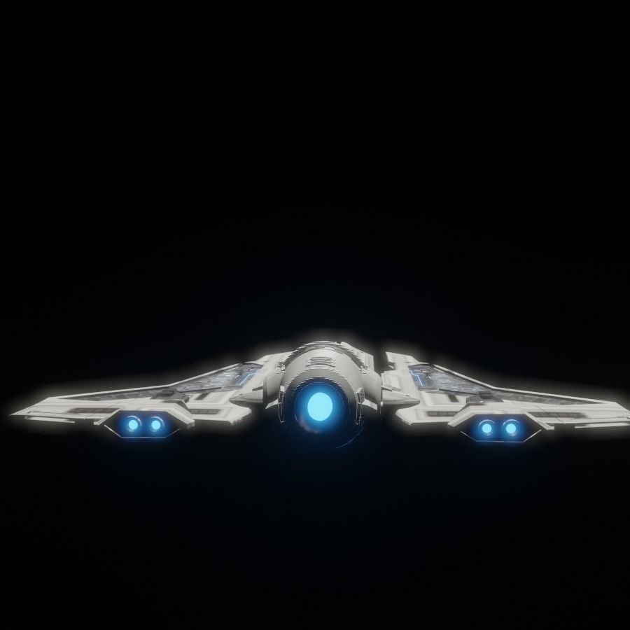 komrk-class fighter mandalorian 3 low poly Low-poly 3D model_10