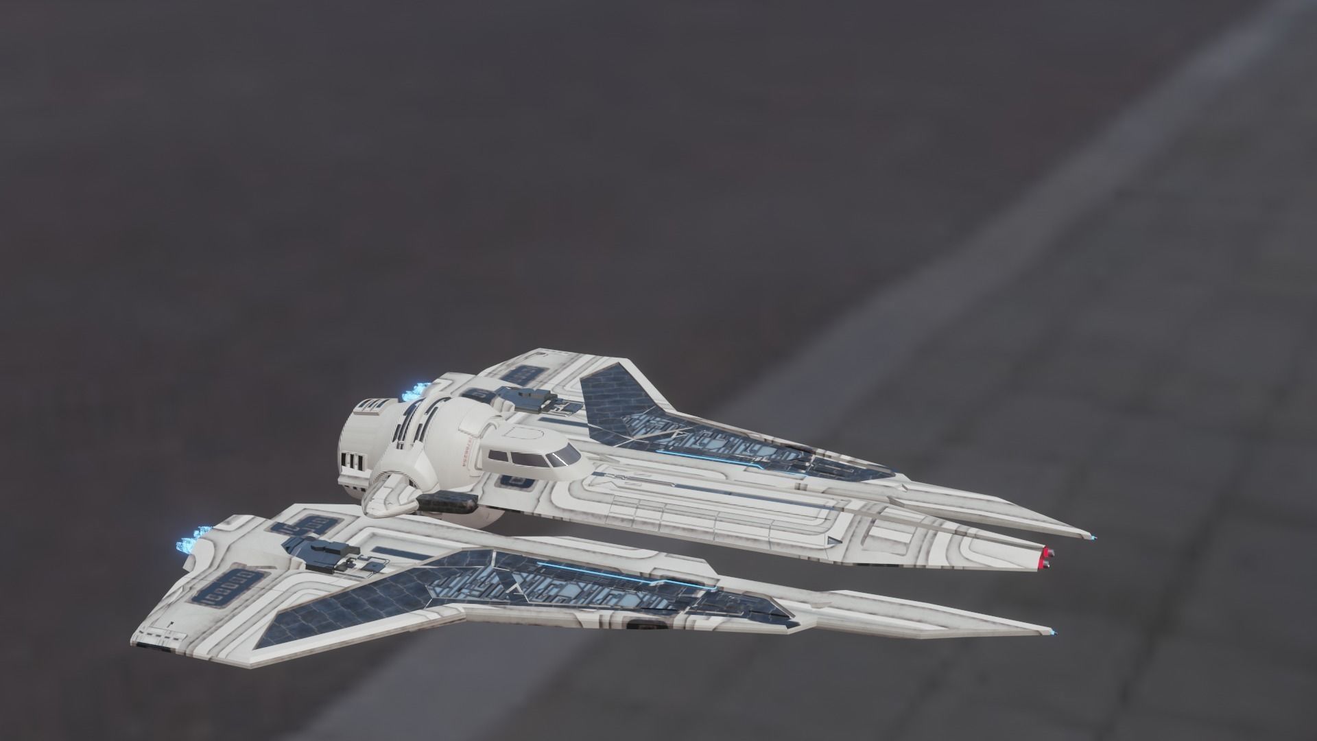 komrk-class fighter mandalorian 3 low poly Low-poly 3D model_2