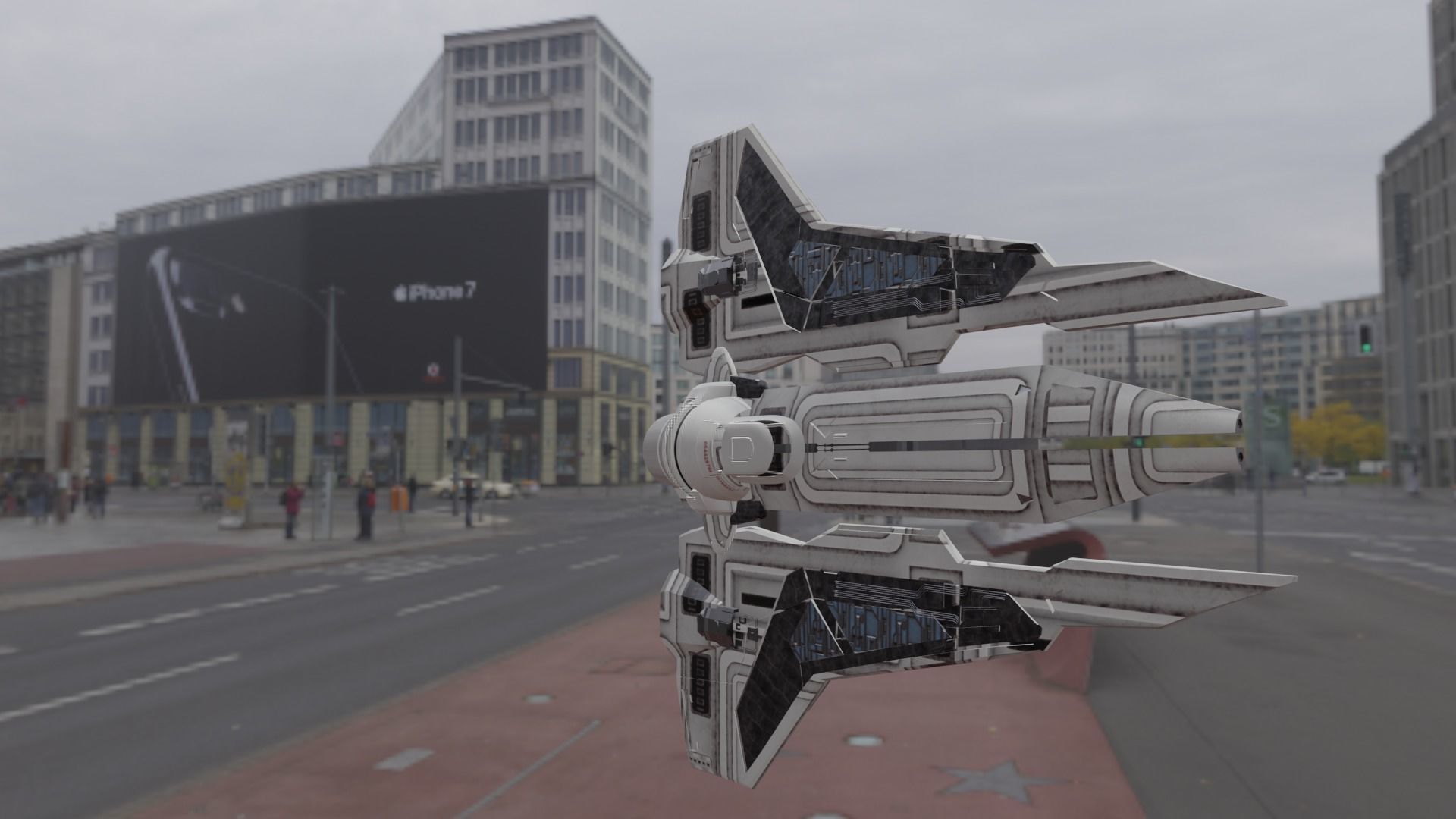 komrk-class fighter mandalorian 3 low poly Low-poly 3D model_8