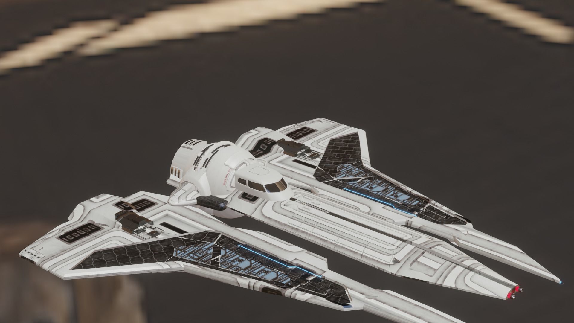 komrk-class fighter mandalorian 3 low poly Low-poly 3D model_6