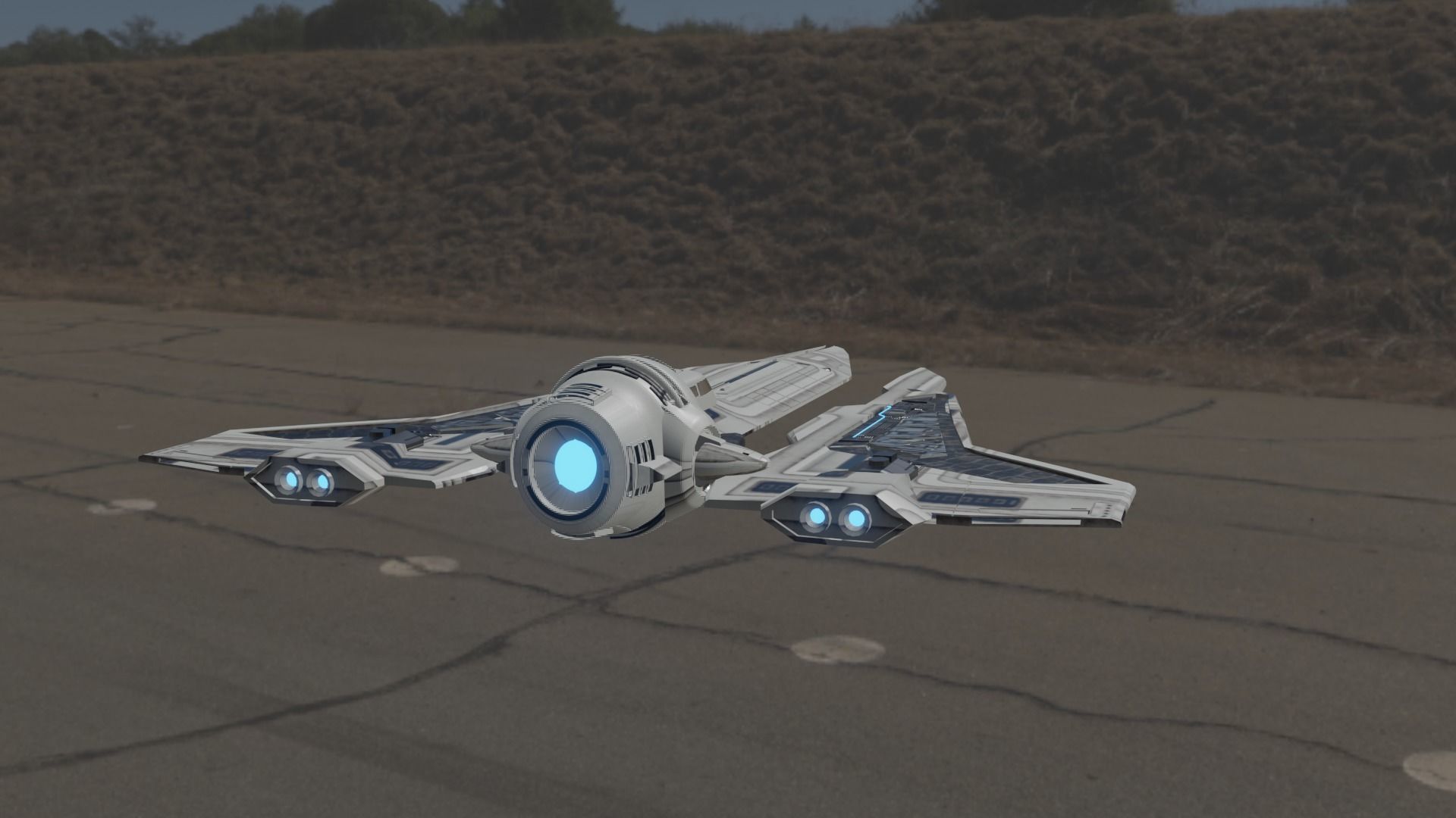 komrk-class fighter mandalorian 3 low poly Low-poly 3D model_4