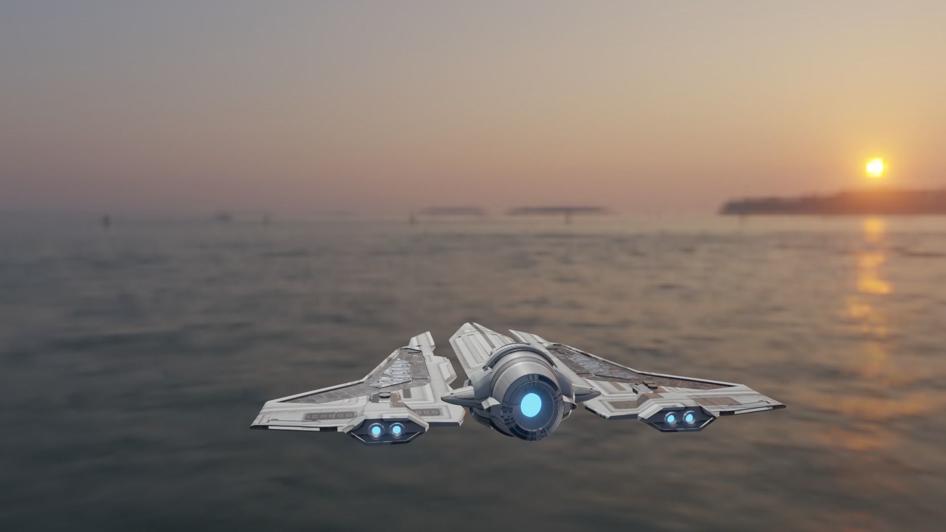 komrk-class fighter mandalorian 3 low poly Low-poly 3D model_9