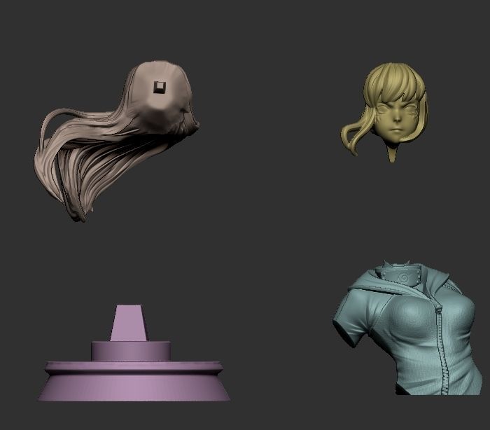 hinata bust  3D print model_3