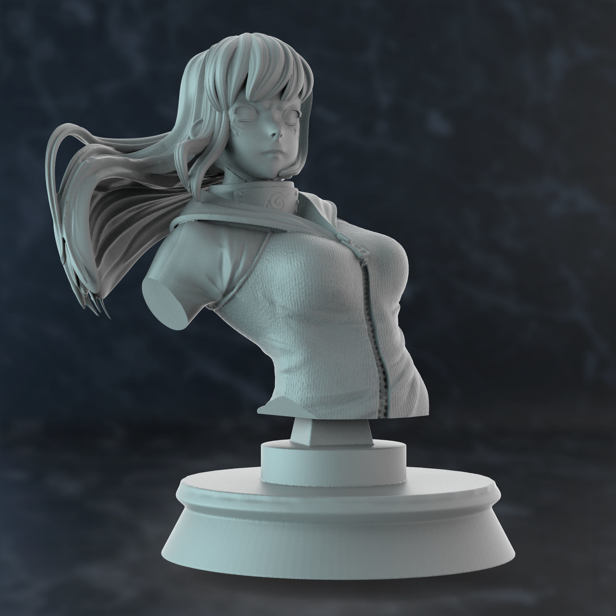 hinata bust  3D print model_2