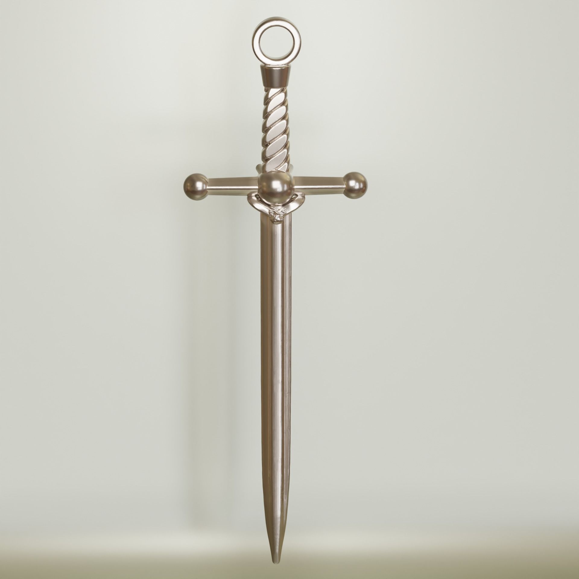 St Michael sword pendant 3D print model_3