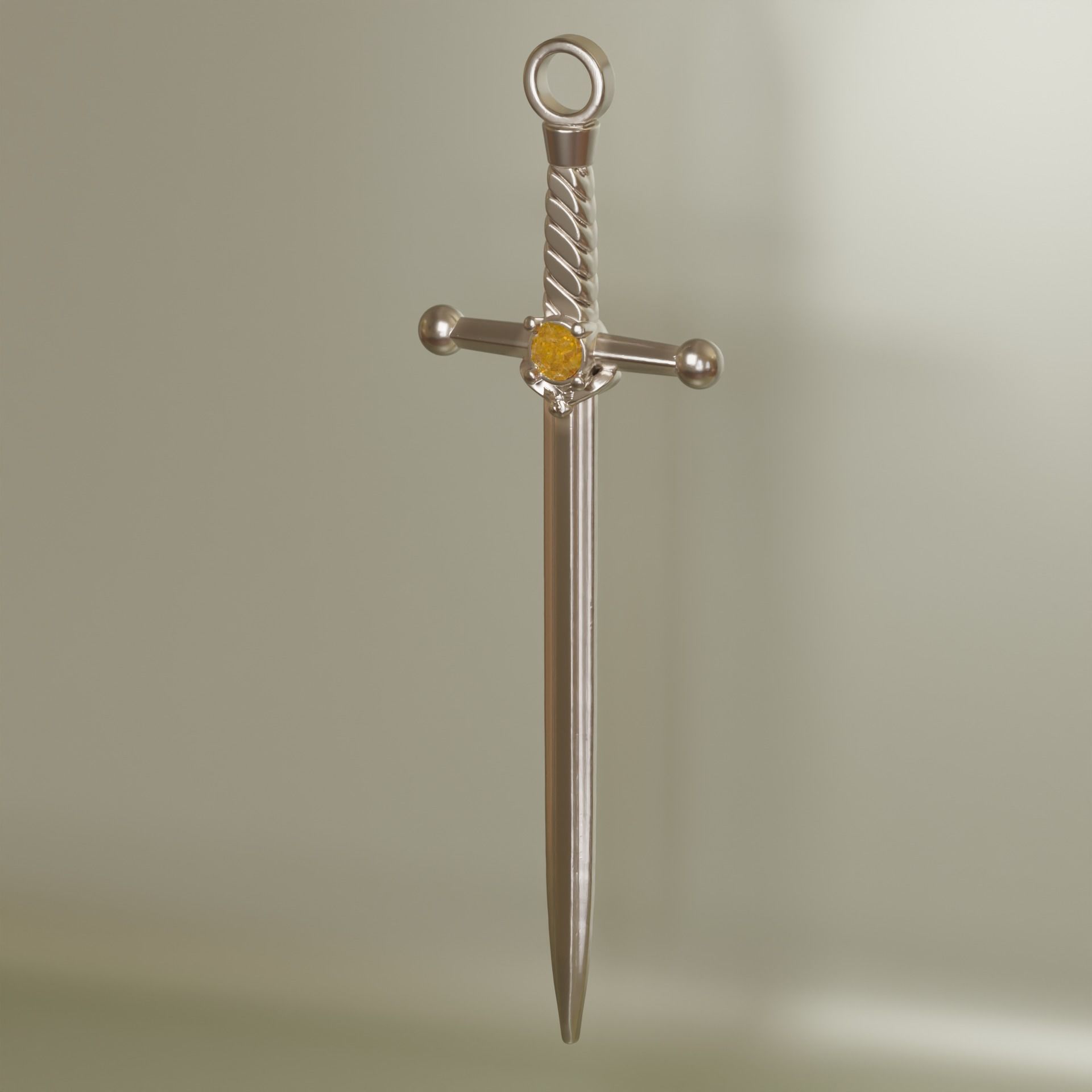 St Michael sword pendant 3D print model_1