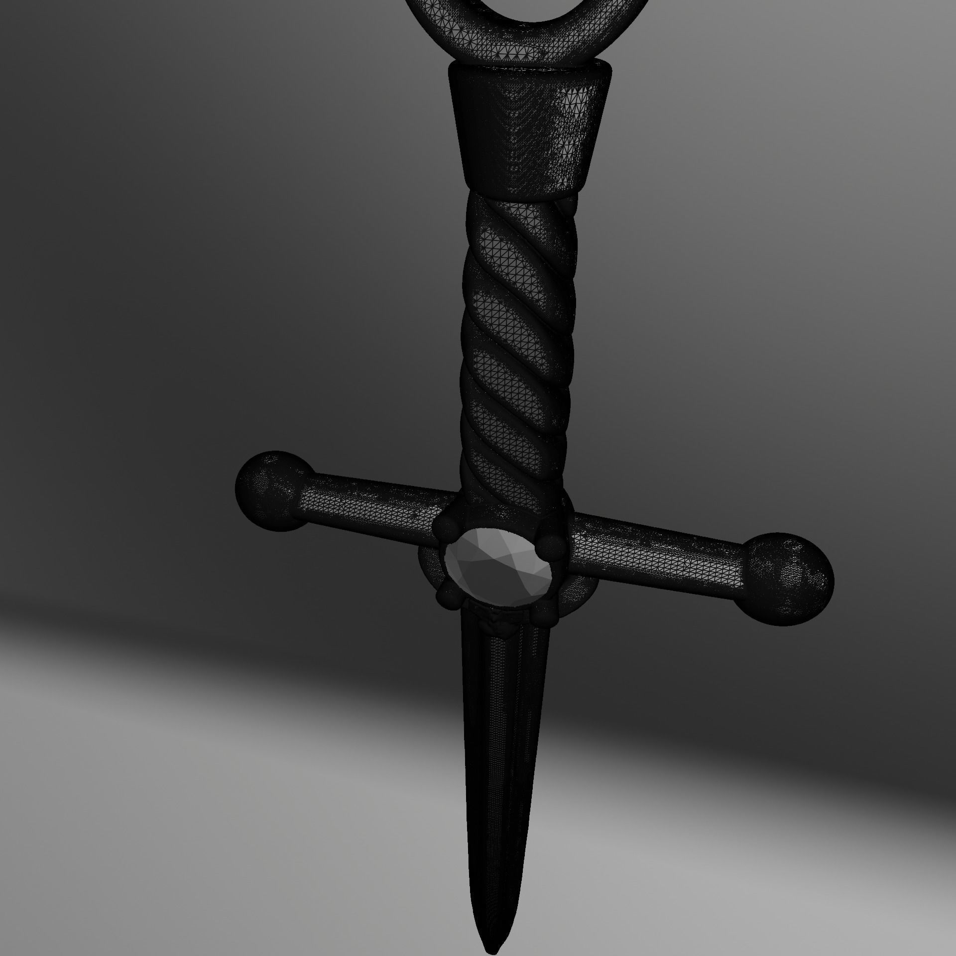 St Michael sword pendant 3D print model_6