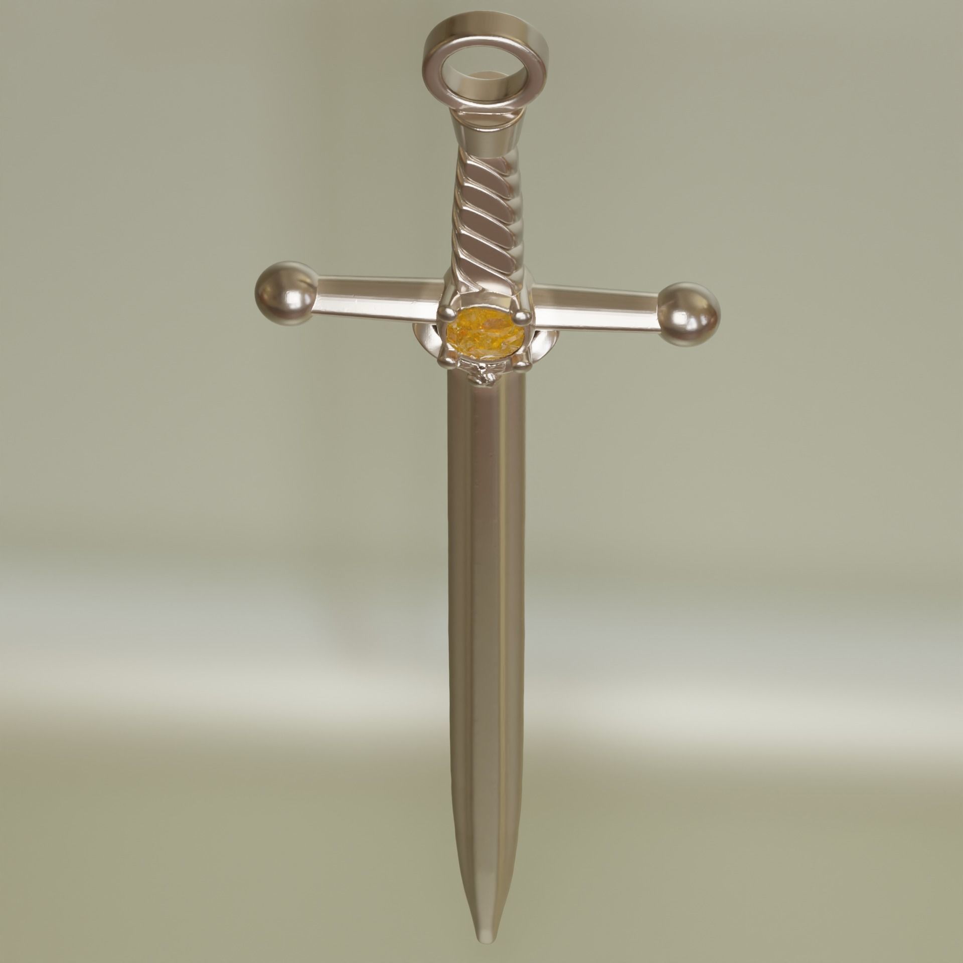 St Michael sword pendant 3D print model_2