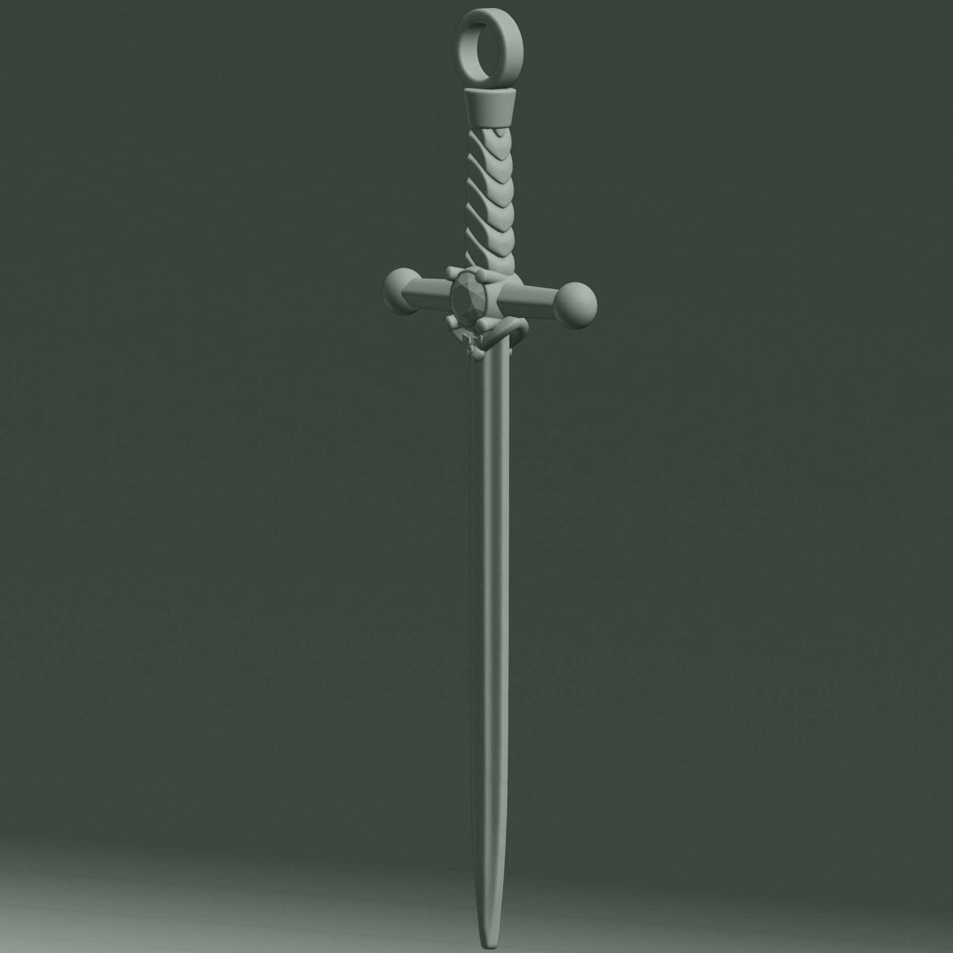 St Michael sword pendant 3D print model_5