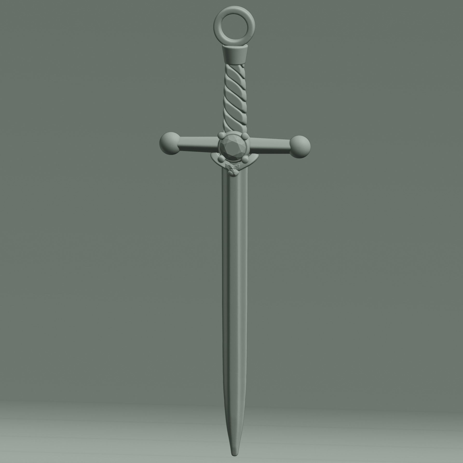 St Michael sword pendant 3D print model_4