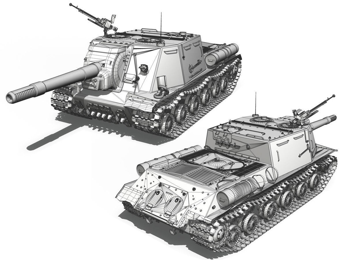 ISU-152 - 1151 -Soviet heavy self-propelled gun 3D model_10