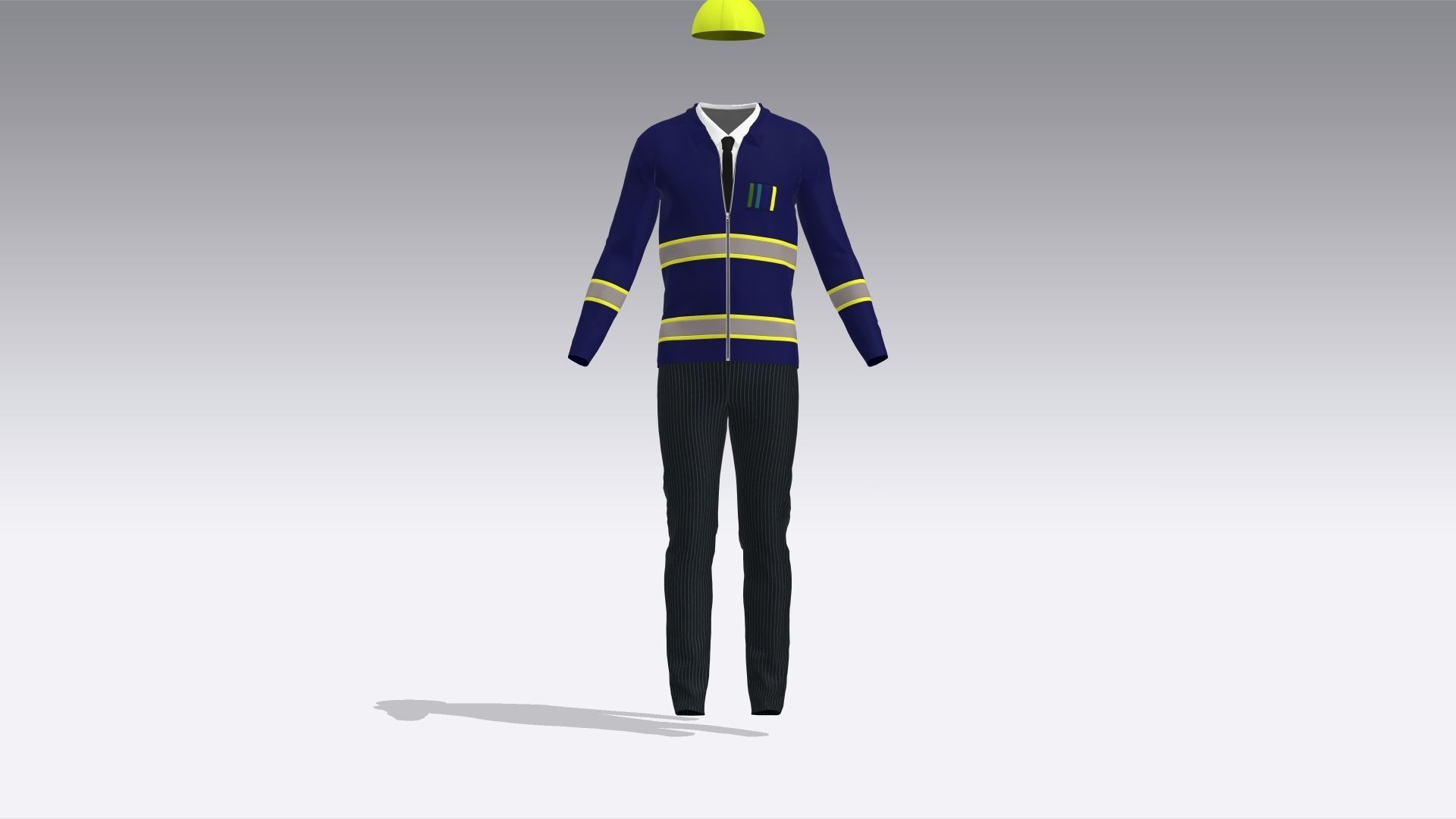Engineer Uniform Low-poly 3D model_5