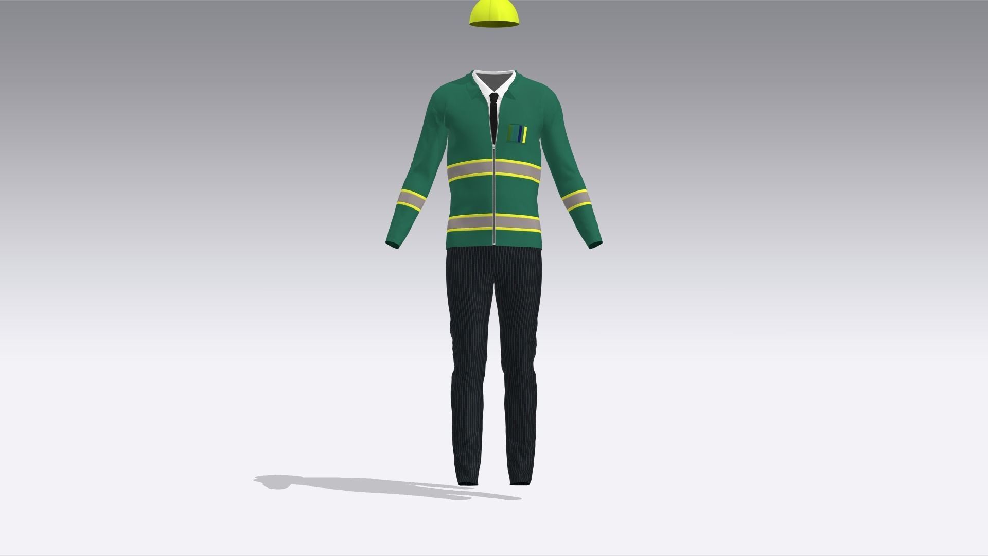 Engineer Uniform  Low-poly 3D model_5