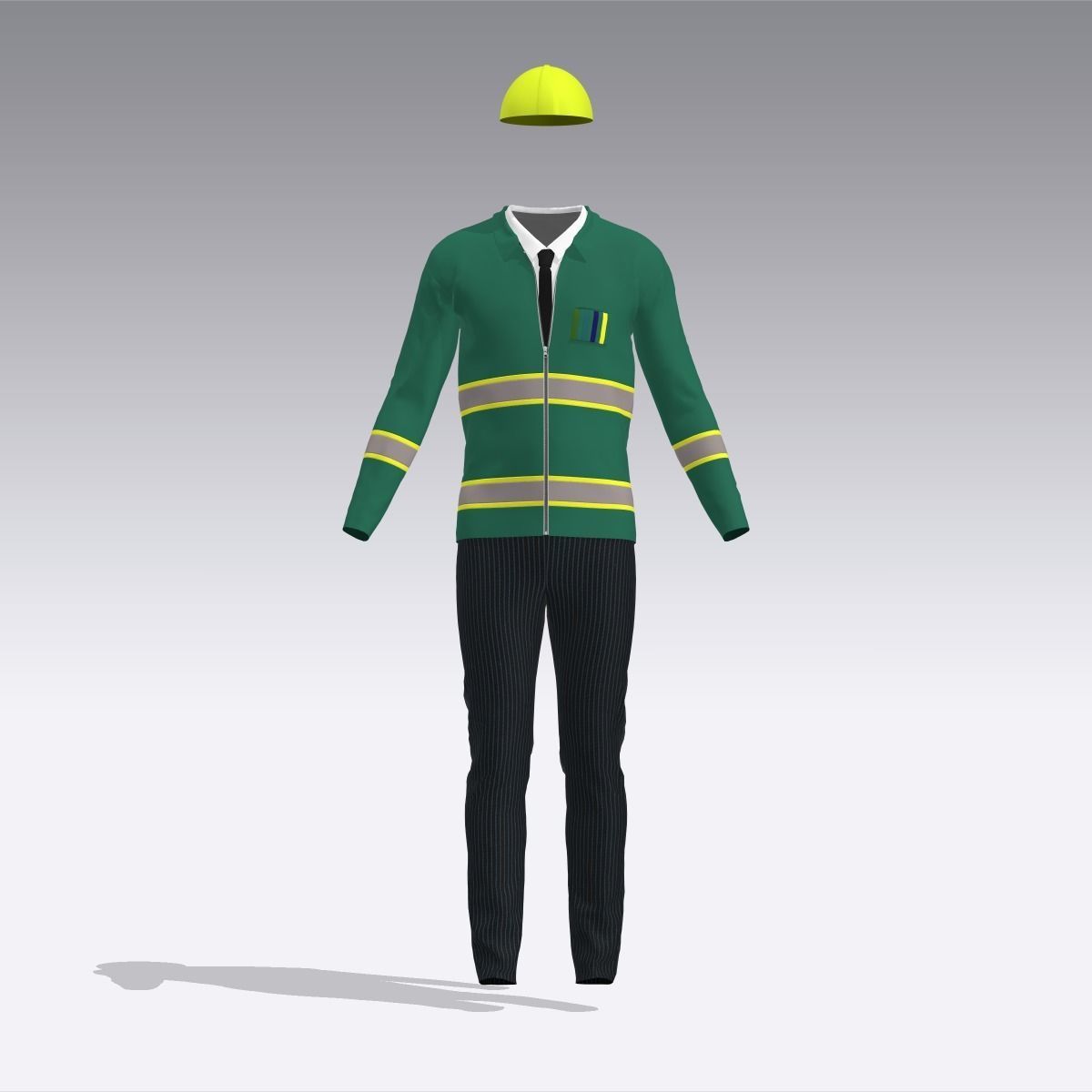 Engineer Uniform  Low-poly 3D model_2