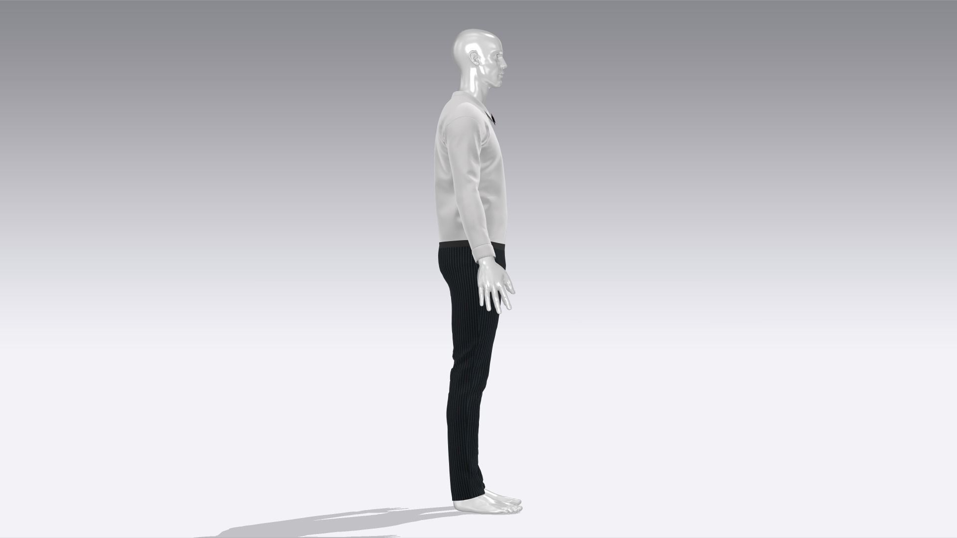 Waiter Uniform Low-poly 3D model_3