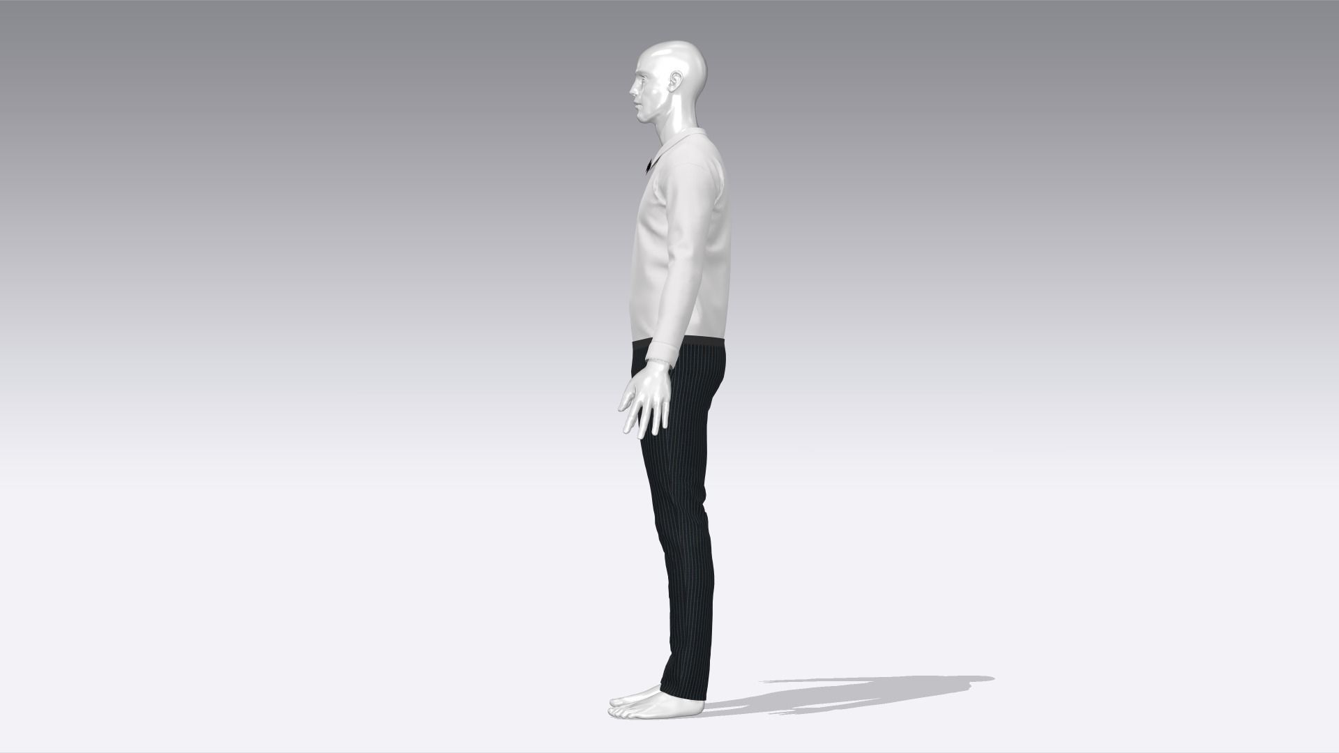 Waiter Uniform Low-poly 3D model_4