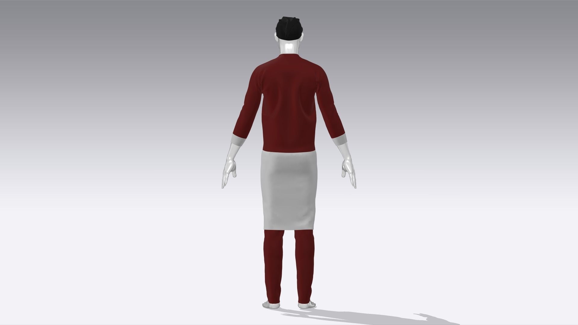 Chef Uniform Low-poly 3D model_6
