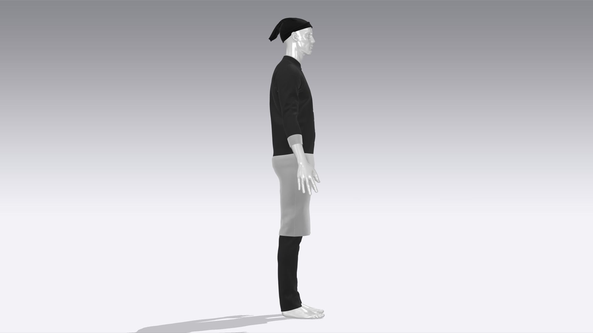 Chef Uniform Low-poly 3D model_5