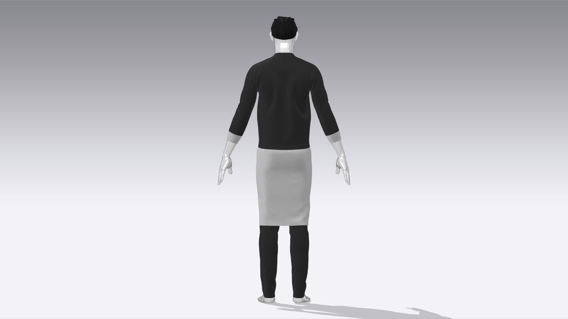 Chef Uniform Low-poly 3D model_6