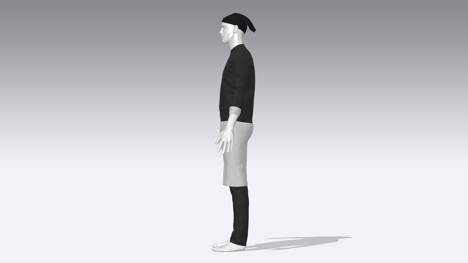 Chef Uniform Low-poly 3D model_3
