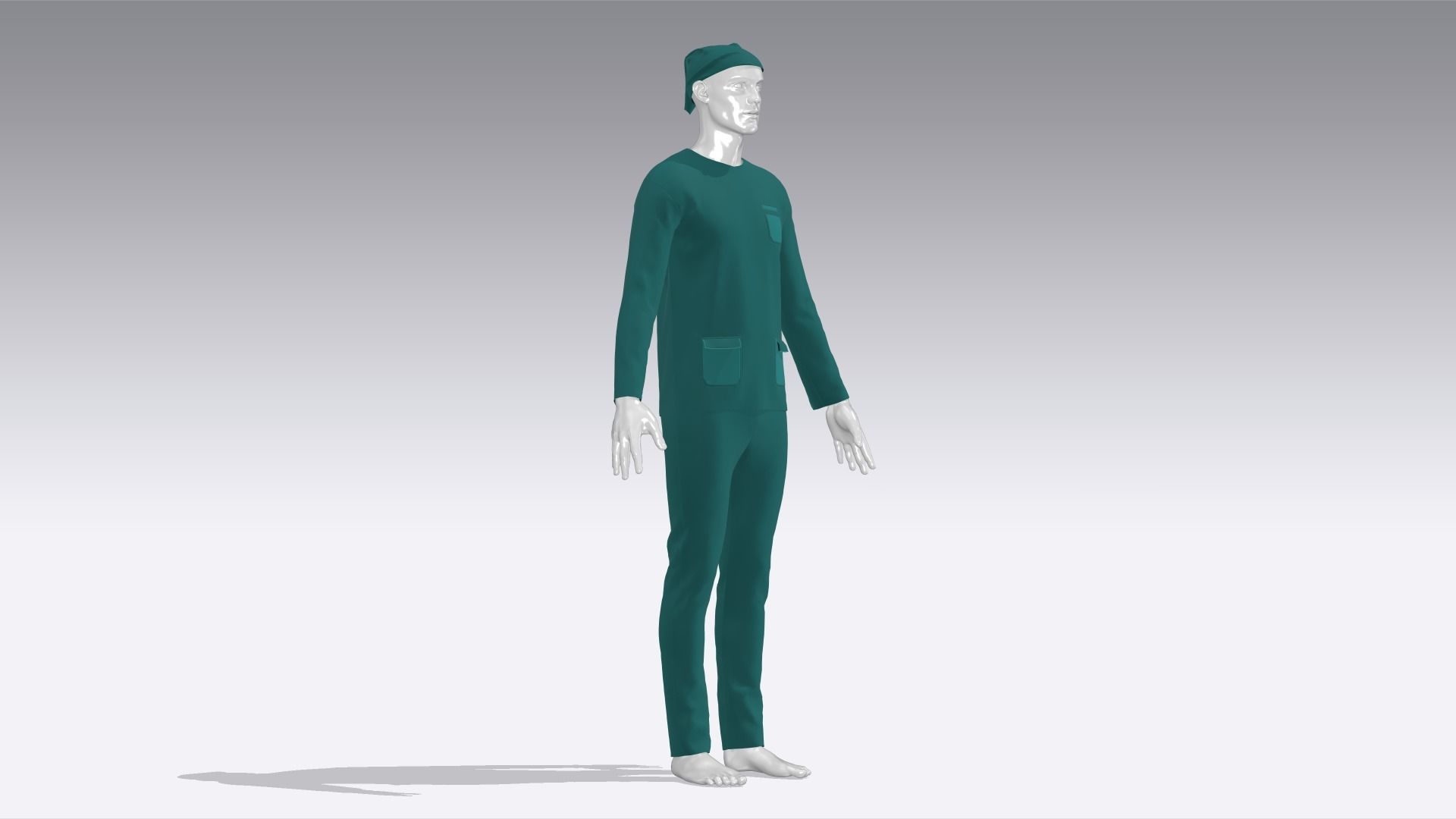 Nurse Uniform Low-poly 3D model_4