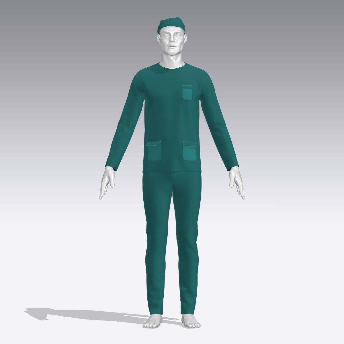 Nurse Uniform Low-poly 3D model_3