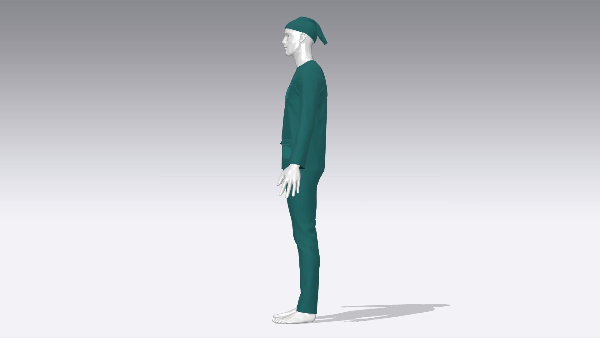 Nurse Uniform Low-poly 3D model_2