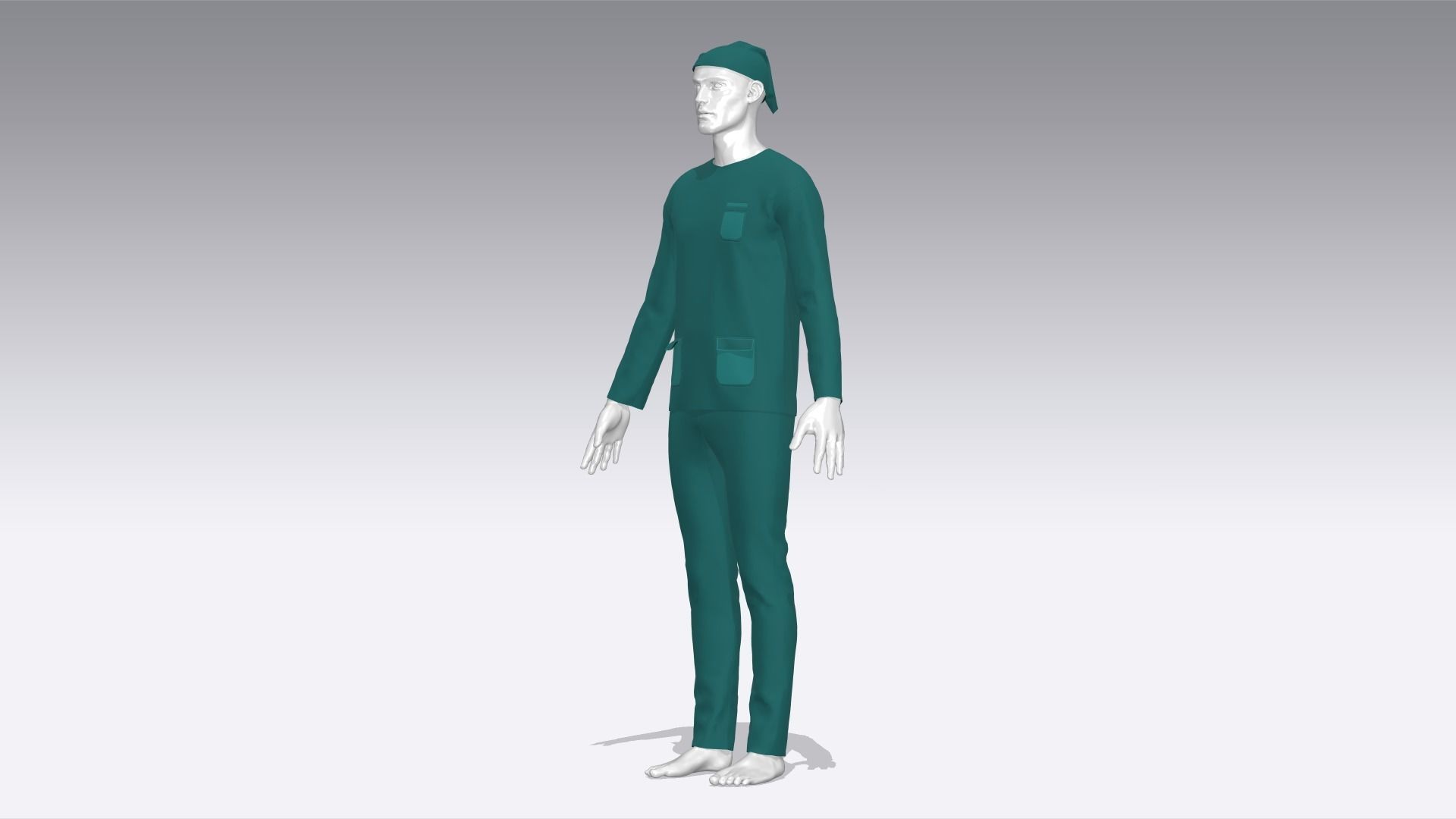 Nurse Uniform Low-poly 3D model_1