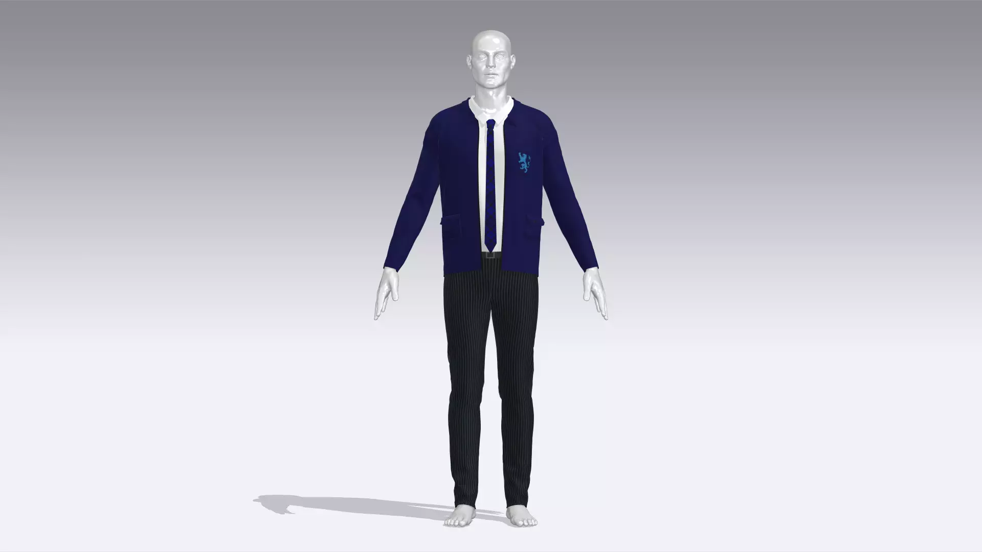 High School Uniform Low-poly 3D model_0