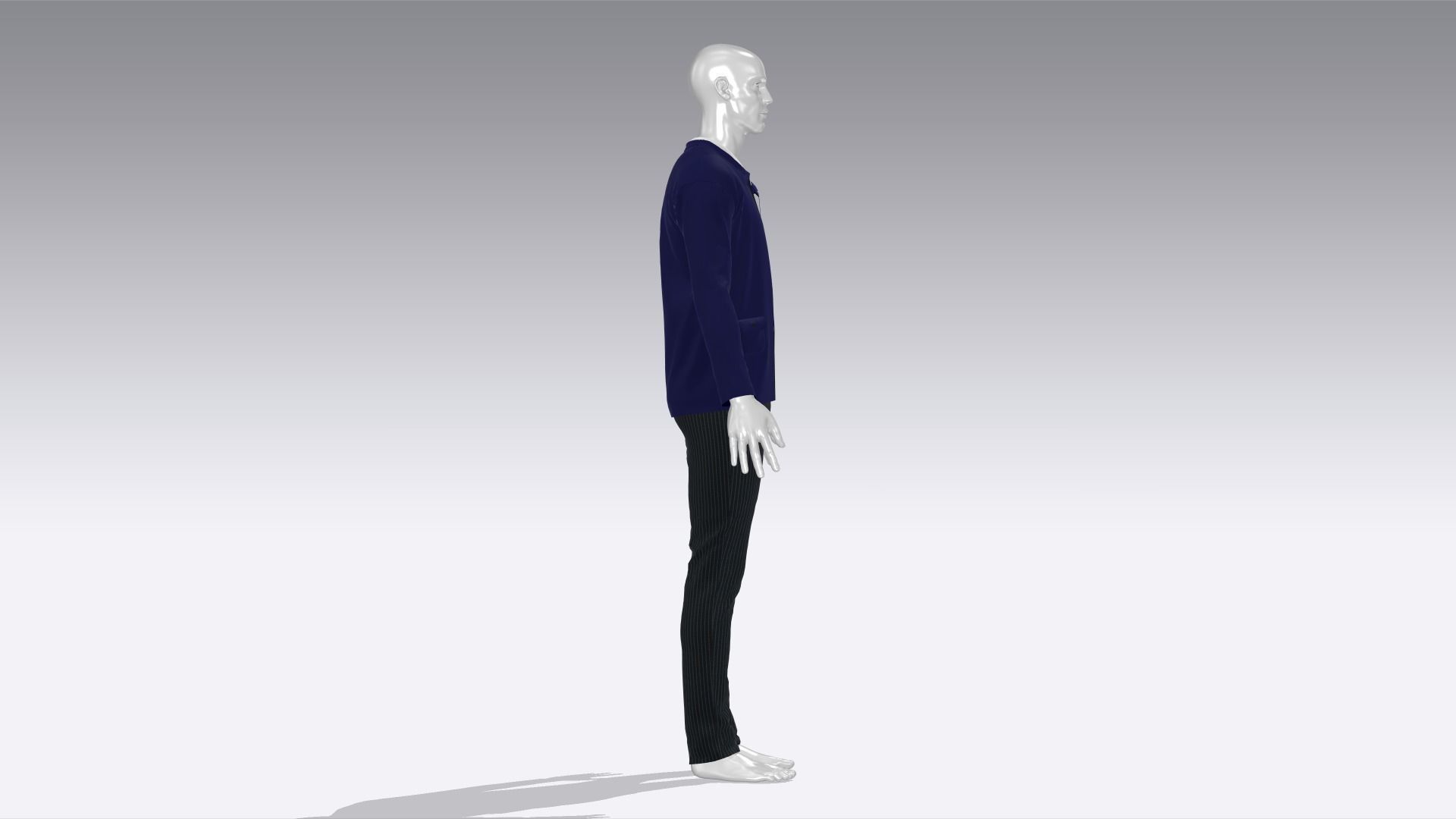 High School Uniform Low-poly 3D model_5
