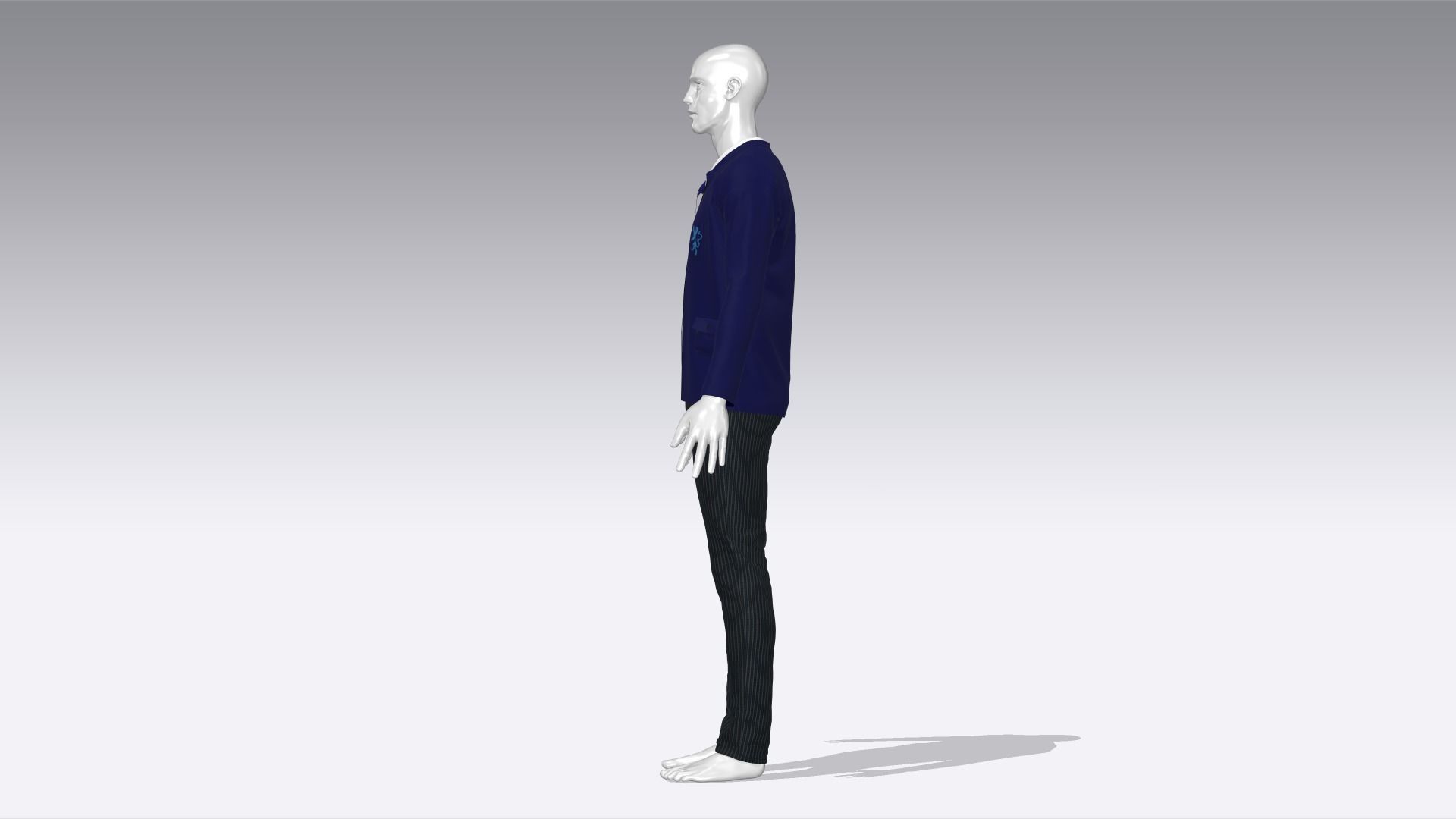 High School Uniform Low-poly 3D model_2