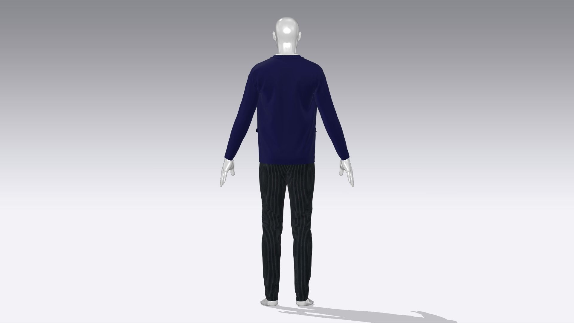 High School Uniform Low-poly 3D model_6