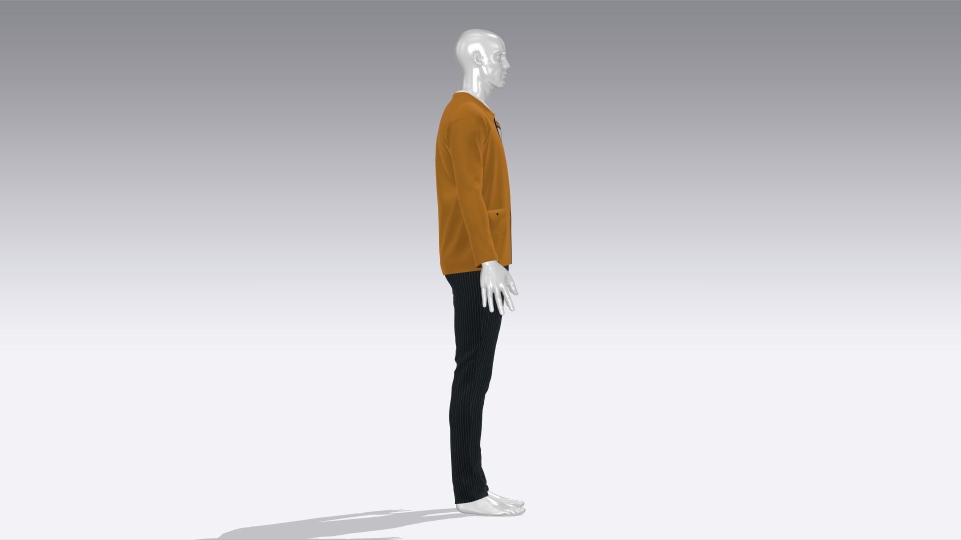 High School Uniform Low-poly 3D model_5