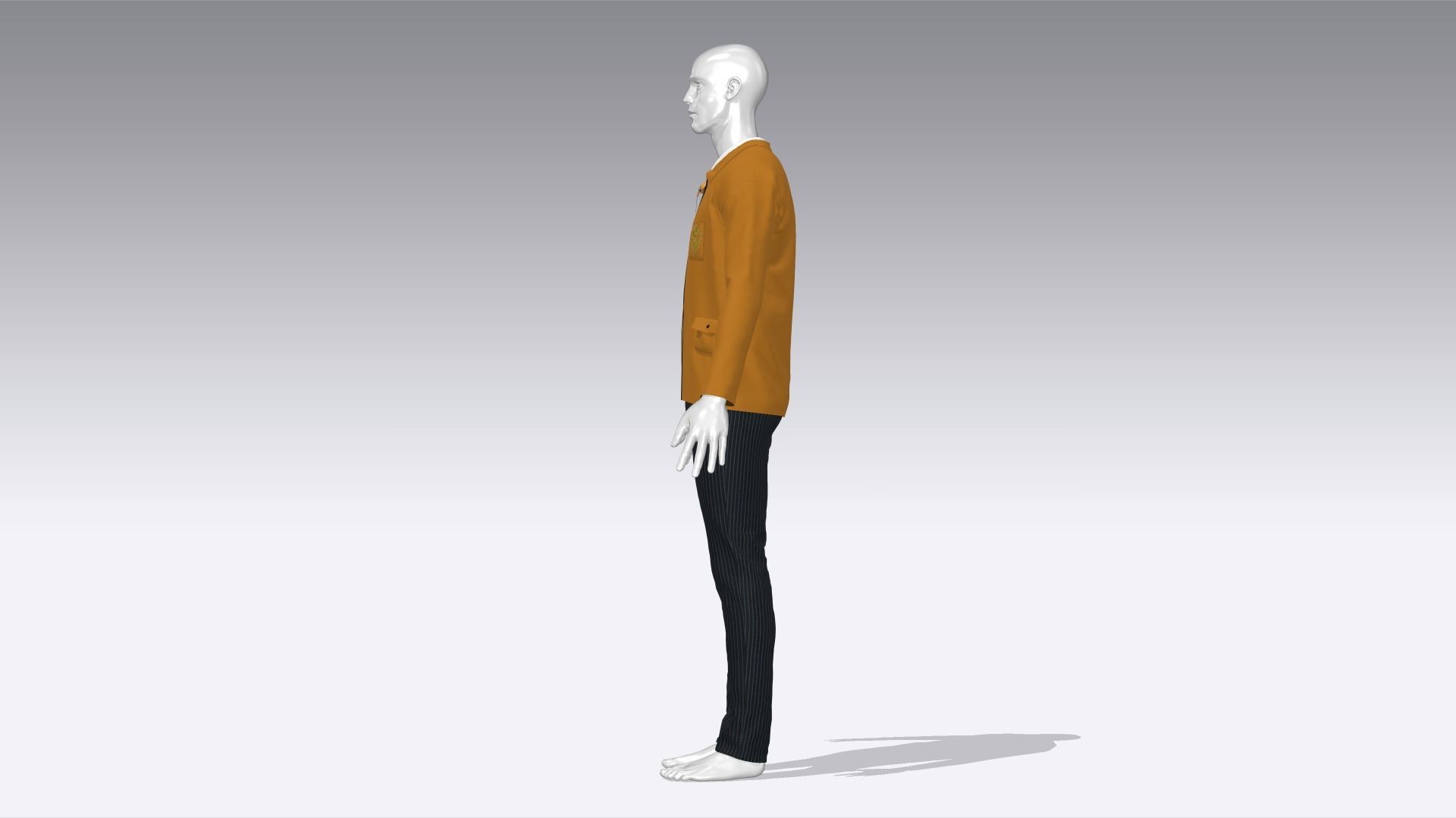 High School Uniform Low-poly 3D model_2