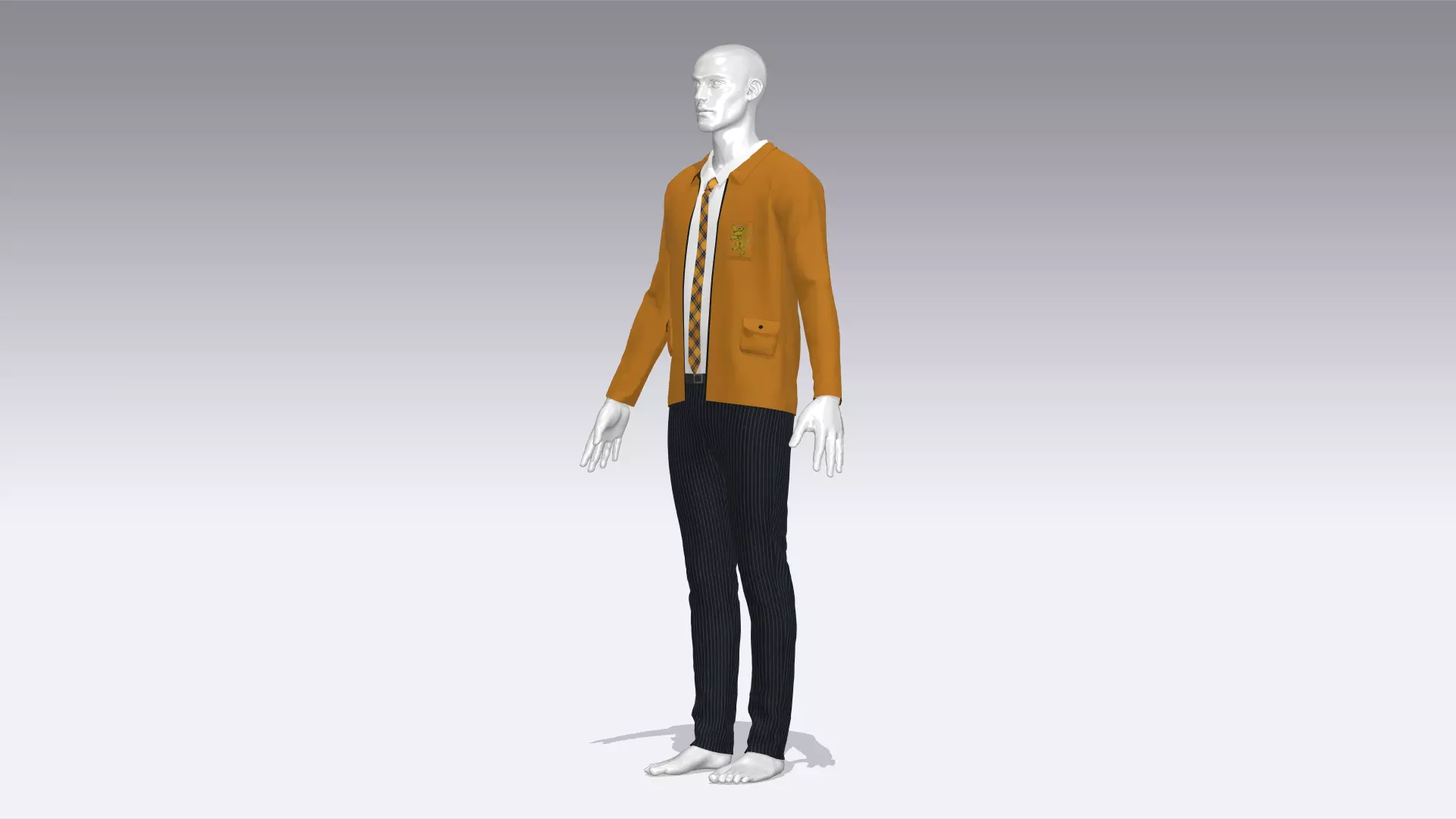 High School Uniform Low-poly 3D model_0