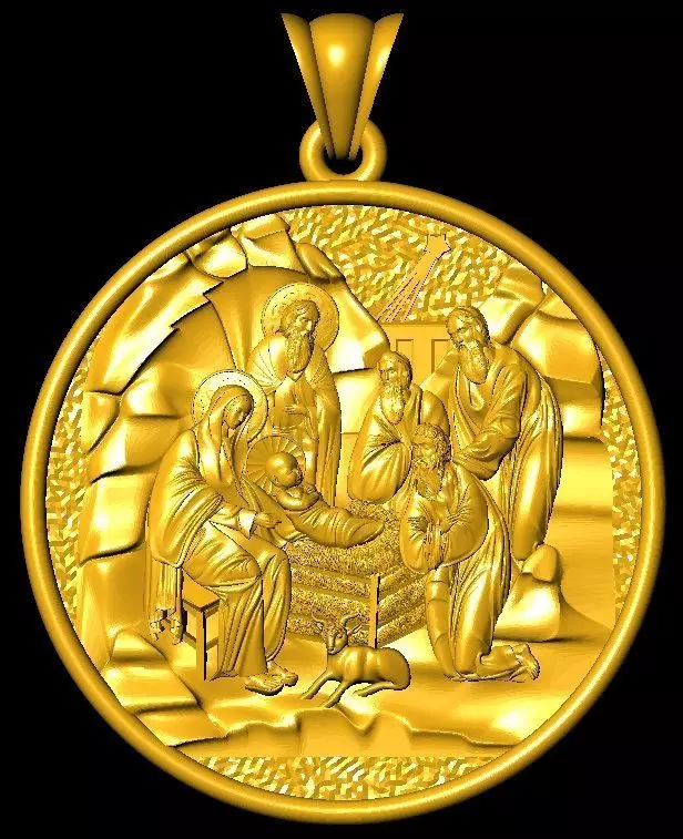 3dm art nativity of jesus in gold Free 3D print model