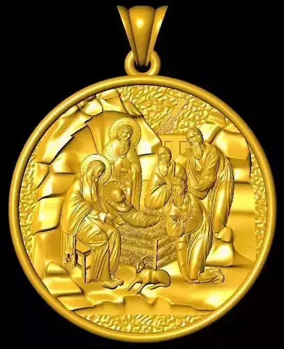 3dm art nativity of jesus in gold
