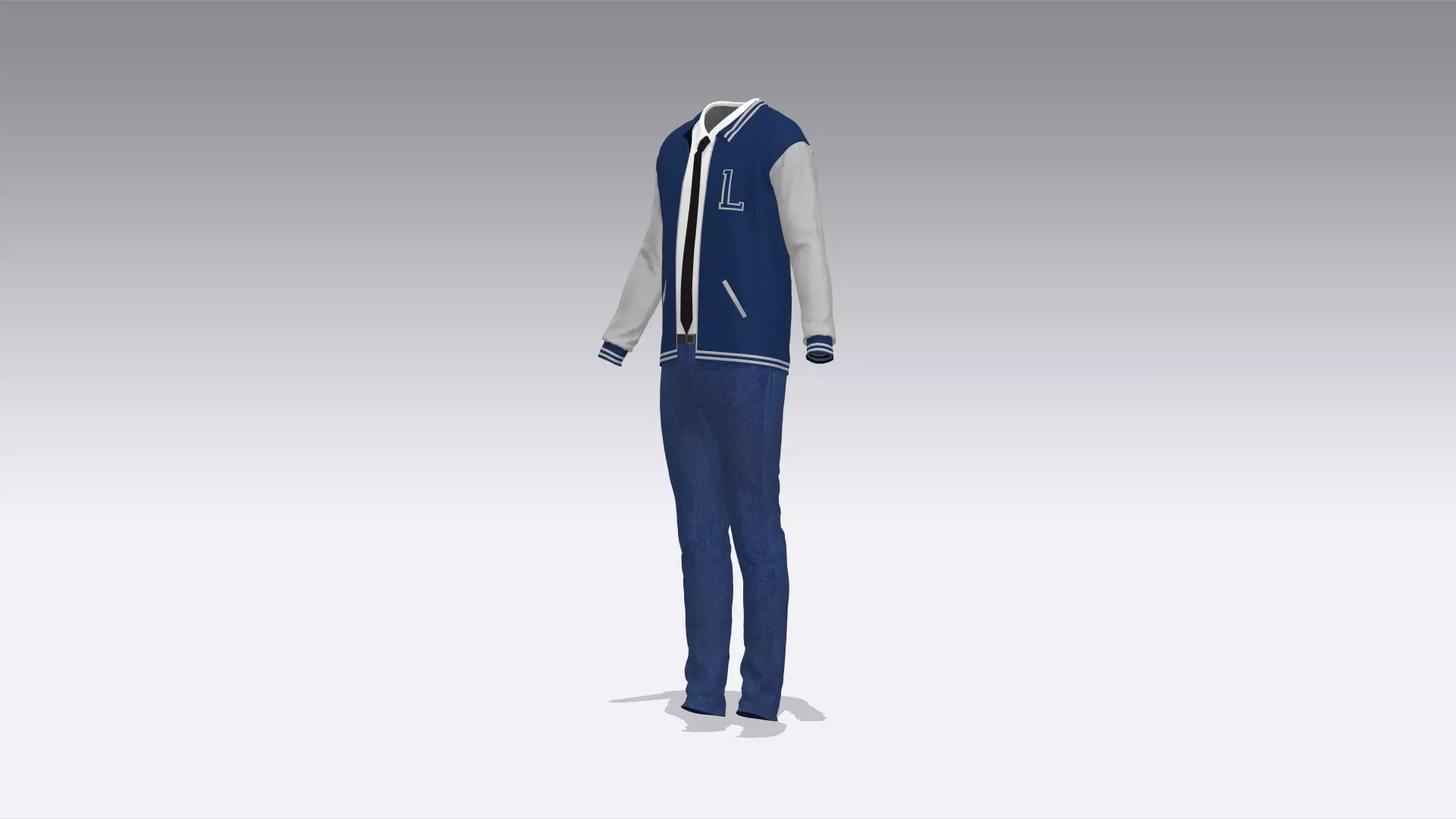 University Uniform Low-poly 3D model_0