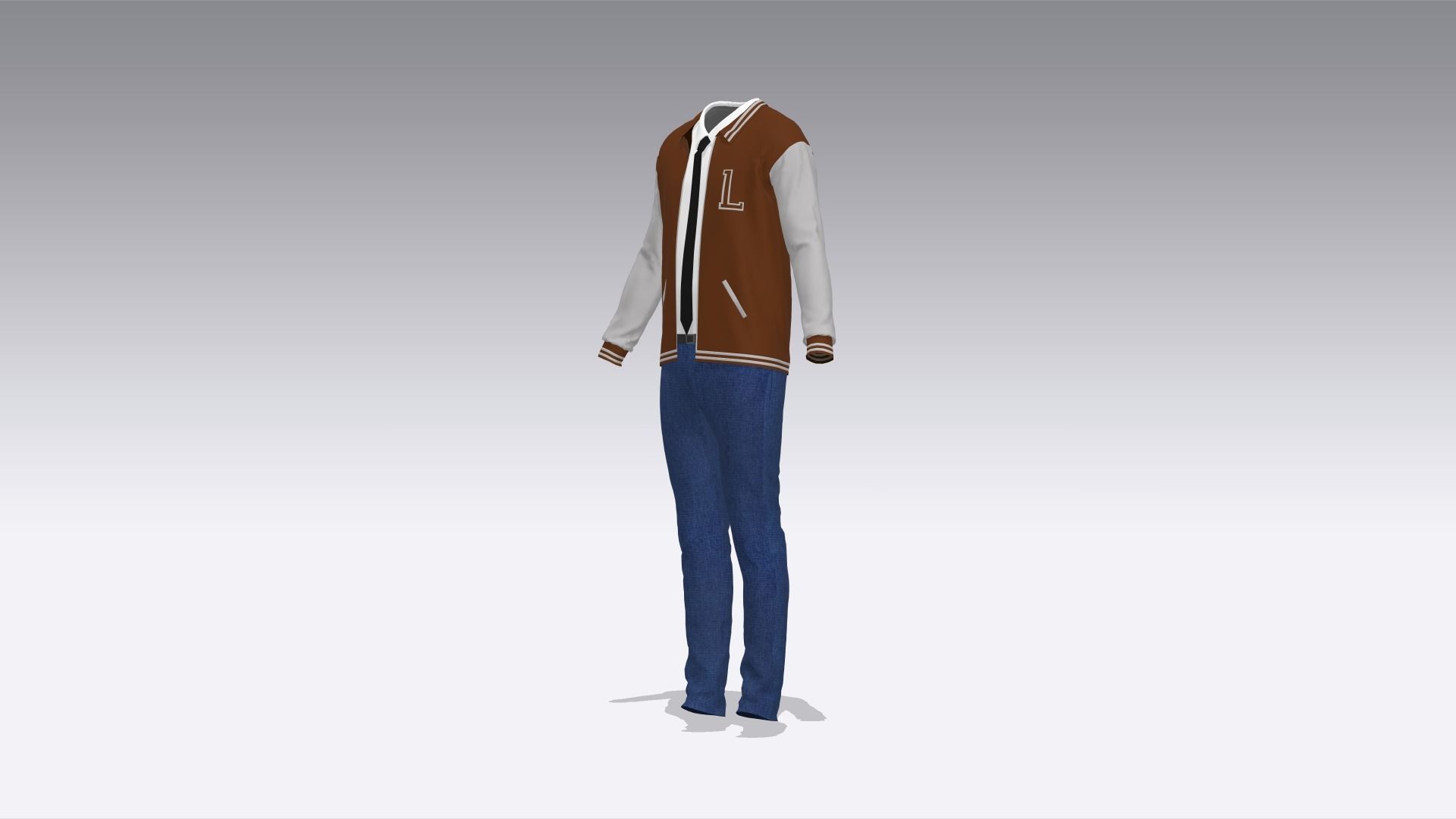 Varsity Uniform  Low-poly 3D model_2